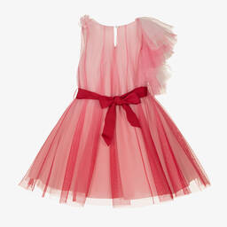 Monnalisa Шик-Розовое платье из тюля с рюшами | Childrensalon Outlet