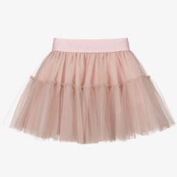Monnalisa-Girls Pink Tulle Skirt | Childrensalon Outlet