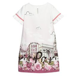 Monnalisa-Girls Pink Viscose Dress | Childrensalon Outlet