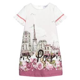 Monnalisa-Girls Pink Viscose Dress | Childrensalon Outlet