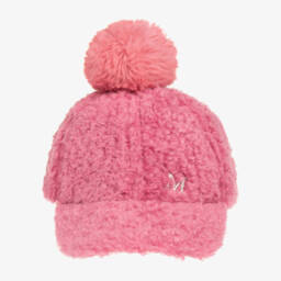 Monnalisa-Girls Pom-Pom Teddy Fleece Hat | Childrensalon Outlet