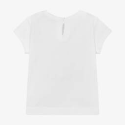 Monnalisa-Girls Pure Cotton Kitty Tee | Childrensalon Outlet