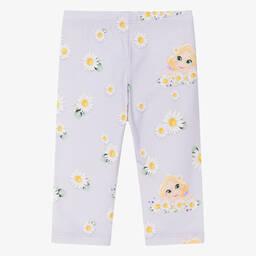 Monnalisa-Girls Purple Cotton Disney Leggings | Childrensalon Outlet