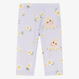 Monnalisa-Girls Purple Cotton Disney Leggings | Childrensalon Outlet