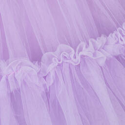 Monnalisa-Girls Purple Tulle Ruffle Dress | Childrensalon Outlet