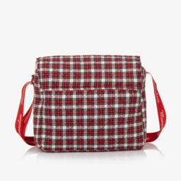 موناليزا-حقيبة تغيير مبطنة تارتان لون أحمر (33 سم) | Childrensalon Outlet