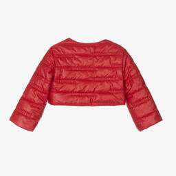 Monnalisa-جاكيت بافر كروب لون أحمر للبنات | Childrensalon Outlet