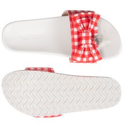 Monnalisa-Girls Red Gingham Sliders | Childrensalon Outlet