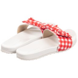 Monnalisa-Girls Red Gingham Sliders | Childrensalon Outlet