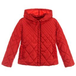 quilted red jacket