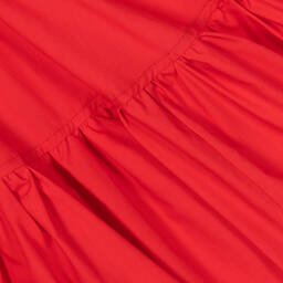 Monnalisa-Girls Red Sleeveless Ruffle Cotton Dress | Childrensalon Outlet