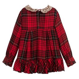 Monnalisa-Girls Red Viscose Check Blouse | Childrensalon Outlet