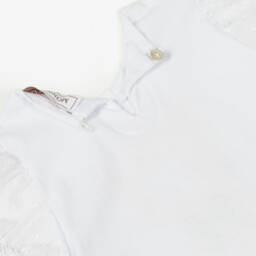 Monnalisa-Комплект леггинсов с котятами красно-белый для девочек | Childrensalon Outlet