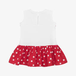 Monnalisa-Girls Red & White Polka Dot Frock | Childrensalon Outlet