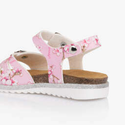 Monnalisa-Girls Rosy Blossom Buckle Sandals | Childrensalon Outlet