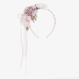 Monnalisa-Girls Rosy Blossom Headband | Childrensalon Outlet