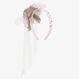 Monnalisa-Girls Rosy Blossom Headband | Childrensalon Outlet