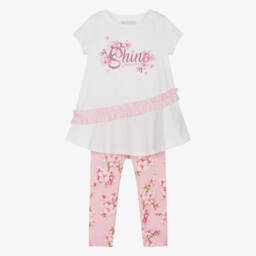 Monnalisa-طقم بناتي بنقشة زهرية وردية | Childrensalon Outlet