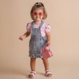 Monnalisa-Girls Rosy Pink Puff Sleeve Tee | Childrensalon Outlet