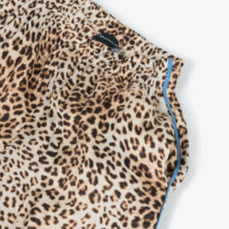 Monnalisa-Girls Safari-Inspired Trousers with Blue Highlights | Childrensalon Outlet