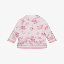 Monnalisa-Girls Satin Blouse with Butterflies | Childrensalon Outlet