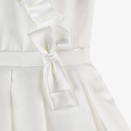 Monnalisa Шик-Платье кремовое атласное элегантное для девочек | Childrensalon Outlet