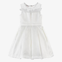 Monnalisa Шик-Платье кремовое атласное элегантное для девочек | Childrensalon Outlet