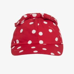 موناليزا-قبعة قطنية حمراء منقطة للبنات | Childrensalon Outlet
