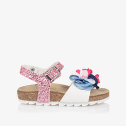 Monnalisa-Girls Shimmering Blossom Pink Sandals | Childrensalon Outlet