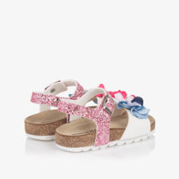 Monnalisa-Girls Shimmering Blossom Pink Sandals | Childrensalon Outlet