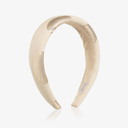 Monnalisa-Girls Shimmering Gold Dot Headband | Childrensalon Outlet