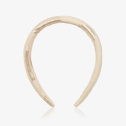 Monnalisa-Girls Shimmering Gold Dot Headband | Childrensalon Outlet