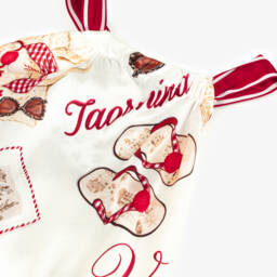 Monnalisa-Girls Silken Leopard Scarf Blouse | Childrensalon Outlet