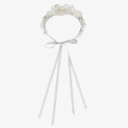 موناليزا Couture-طوق للشعر مزين بخرز لون فضّي للبنات | Childrensalon Outlet