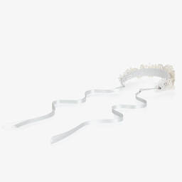 موناليزا Couture-طوق للشعر مزين بخرز لون فضّي للبنات | Childrensalon Outlet