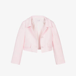 Monnalisa-Мягкий розовый пиджак для девочек | Childrensalon Outlet