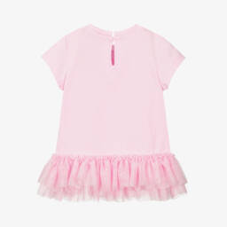 Monnalisa-Мягкая розовая футболка из тюля Alice для девочек | Childrensalon Outlet