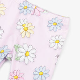 Monnalisa-Girls Soft Pink Floral Jersey Pants | Childrensalon Outlet