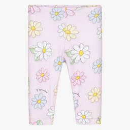 Monnalisa-Girls Soft Pink Floral Jersey Pants | Childrensalon Outlet