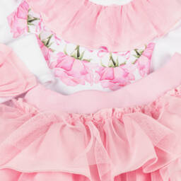 Monnalisa-Girls Soft Pink Tulle Ensemble | Childrensalon Outlet
