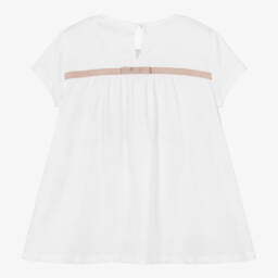 Monnalisa-Мягкий белый джерси топ для девочек | Childrensalon Outlet