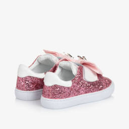 Monnalisa-حذاء رياضي وردي لامع للبنات مع فيونكة | Childrensalon Outlet