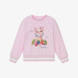 Monnalisa-قميص بناتي وردي براق بتصميم قطة ساحر | Childrensalon Outlet