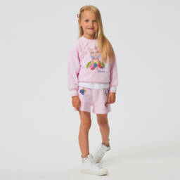 Monnalisa-قميص بناتي وردي براق بتصميم قطة ساحر | Childrensalon Outlet