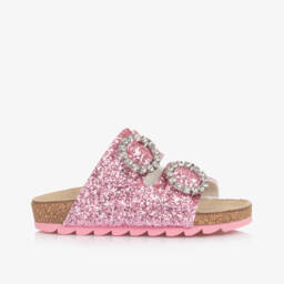 Monnalisa-صنادل بنات وردية براقة | Childrensalon Outlet