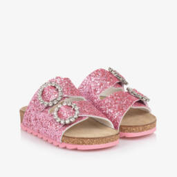 Monnalisa-صنادل بنات وردية براقة | Childrensalon Outlet