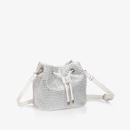 Monnalisa-Girls Sparkling Silver Satin Purse | Childrensalon Outlet