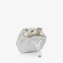 Monnalisa-Girls Sparkling Silver Satin Purse | Childrensalon Outlet