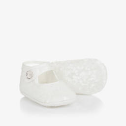 Monnalisa-Girls Sparkling White First Steps | Childrensalon Outlet