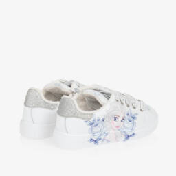 Monnalisa-Girls Sparkling White Leather Sneakers | Childrensalon Outlet